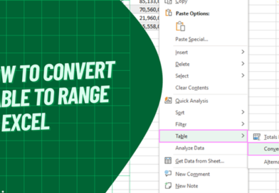 تبدیل جدول اکسل به محدوده ( convert to range) و تبدیل محدوده داده ها به جدول