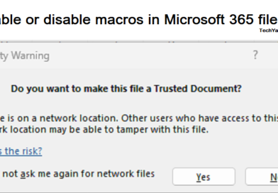 ماکروها را در پرونده های مایکروسافت 365 فعال یا غیرفعال کنید