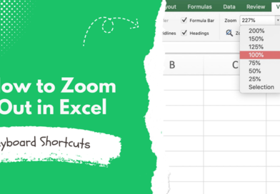 بزرگنمایی صفحه اکسل با استفاده از میانبرهای صفحه کلید