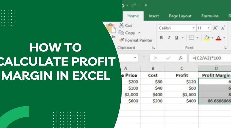 نحوه محاسبه حاشیه سود(Profit Margin) در اکسل
