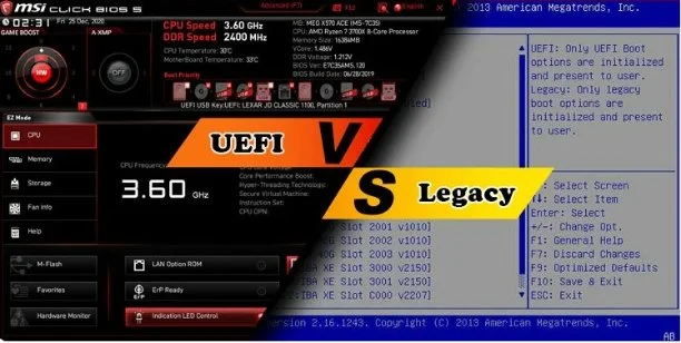 UEFI در مقابل Legacy