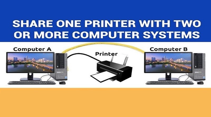 How to connect two computers to a printer with a USB cable