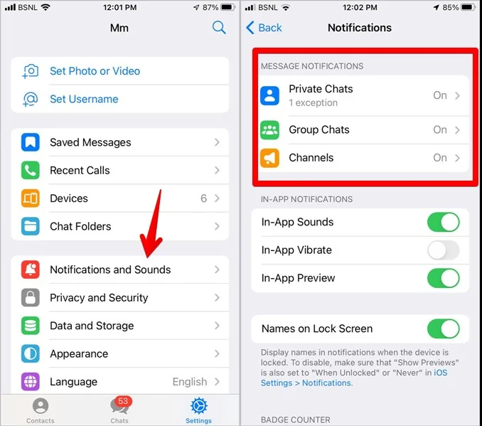 مراحل افزودن و تنظیم صدای پیام اختصاصی یک شخص یا گروه در تلگرام(Telegram)