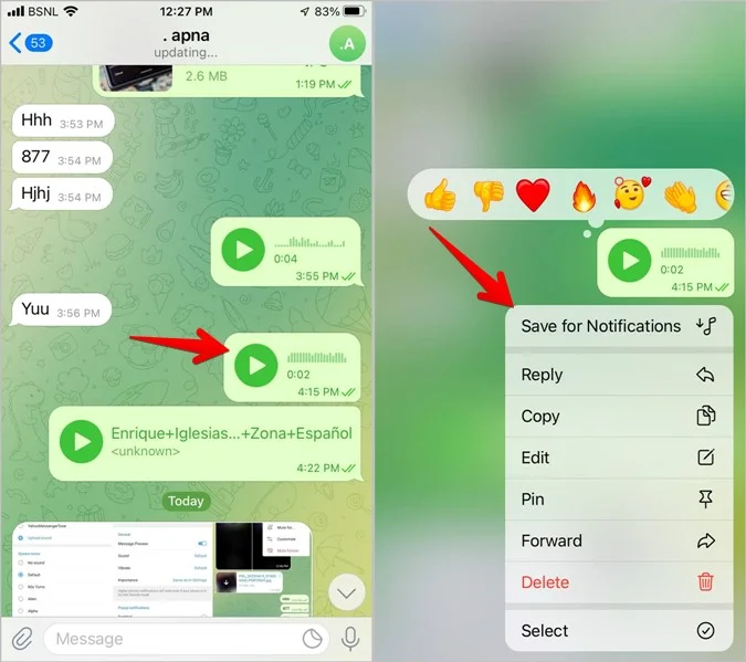 مراحل افزودن و تنظیم صدای پیام اختصاصی یک شخص یا گروه در تلگرام(Telegram)