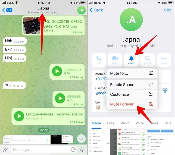 مراحل افزودن و تنظیم صدای پیام اختصاصی یک شخص یا گروه در تلگرام(Telegram)