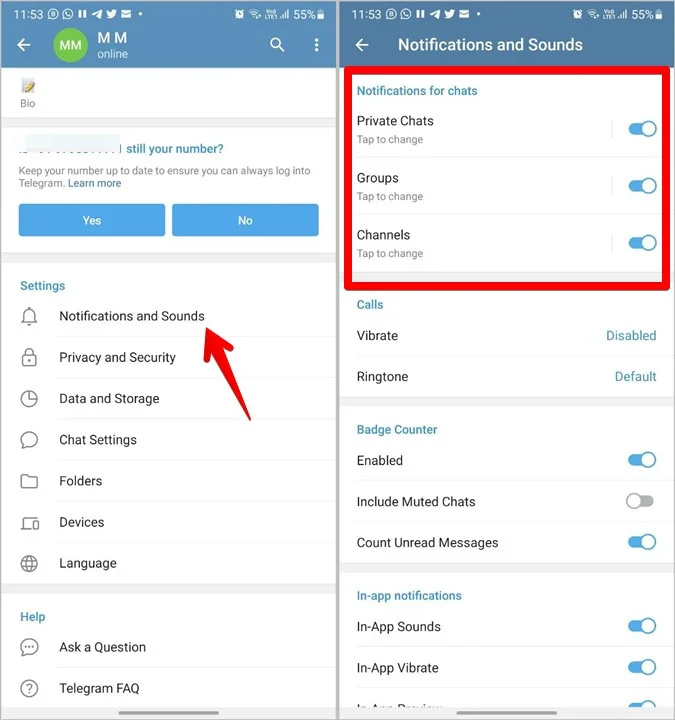 مراحل افزودن و تنظیم صدای پیام اختصاصی یک شخص یا گروه در تلگرام(Telegram)