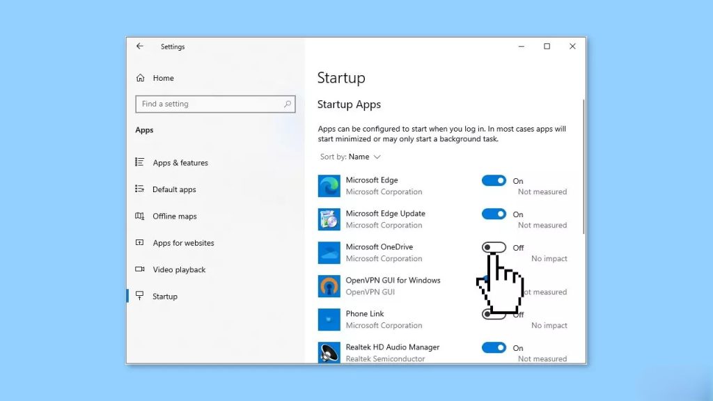 OneDrive را هنگام راه‌اندازی غیرفعال کنید