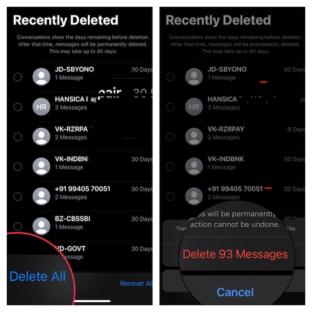 نحوه حذف دائمی پیام ها در آیفون