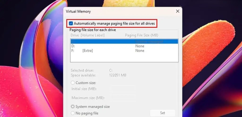 چقدر باید حافظه مجازی(Virtual memory) تنظیم کنم؟