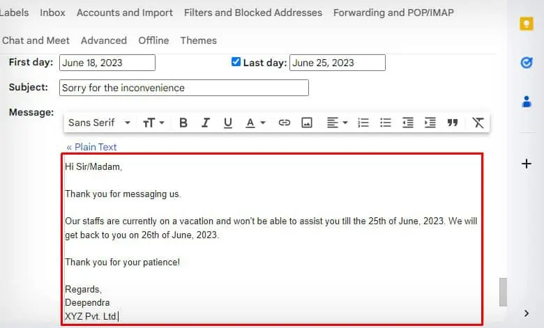نحوه خودکارسازی پاسخ‌های ایمیل در جیمیل(Gmail) با استفاده از پاسخگوی تعطیلات(Vacation Responder)