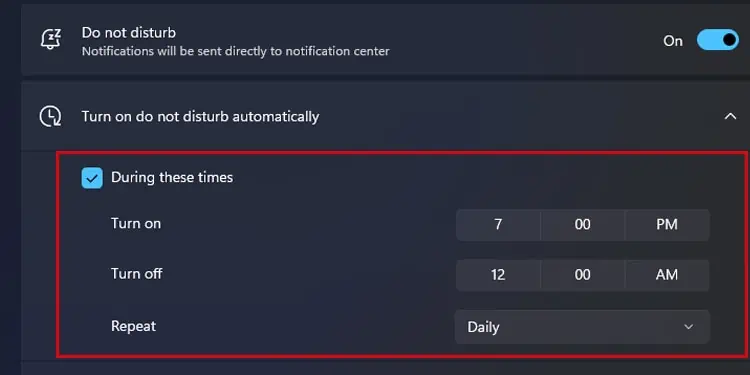 فعال کردن حالت مزاحم نشوید(Do Not Disturb) رویویندوز 11