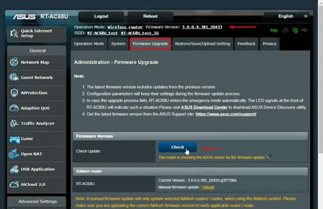 به‌روزرسانی میان‌افزار(Firmware) روی روتر
