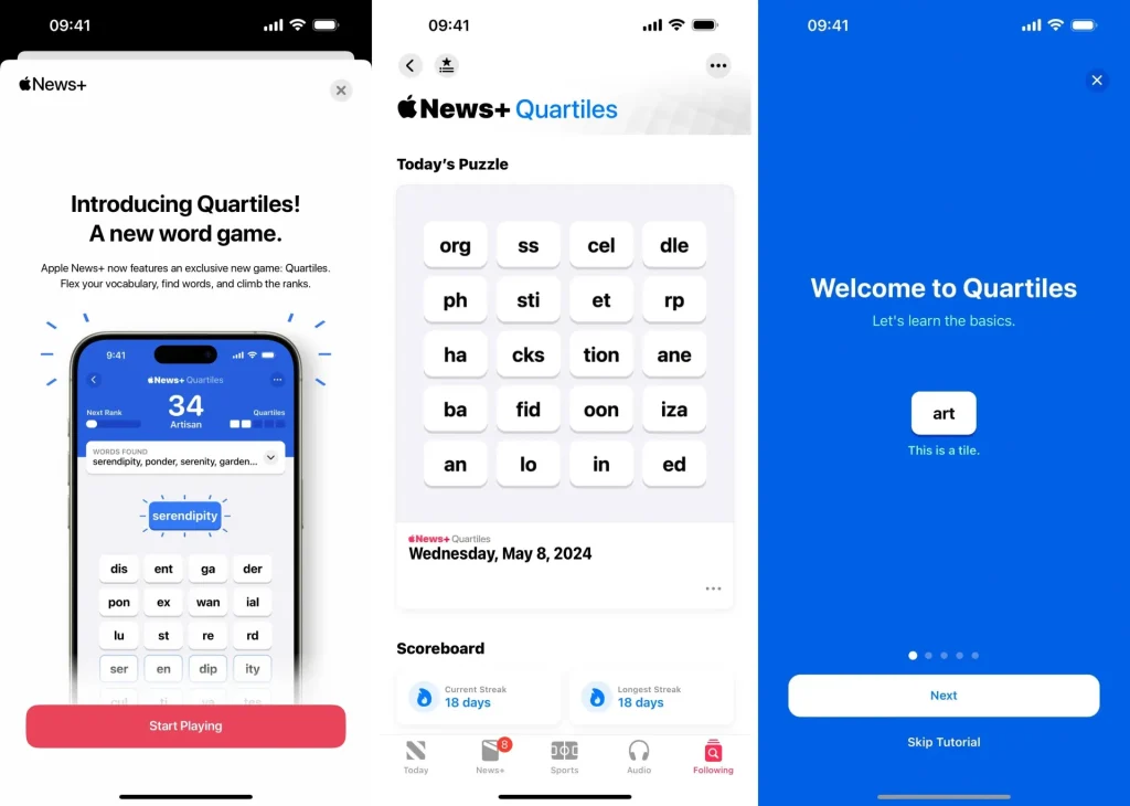 بازی فکری جدید به نام Quartiles برای iOS