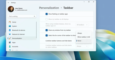 نمایش نام برنامه‌ها در نوار وظیفه (Taskbar) ویندوز 11
