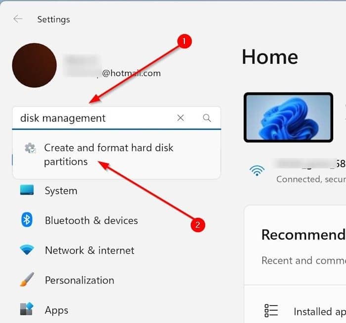 باز کردن مدیریت دیسک (Disk Management) در ویندوز ۱۱