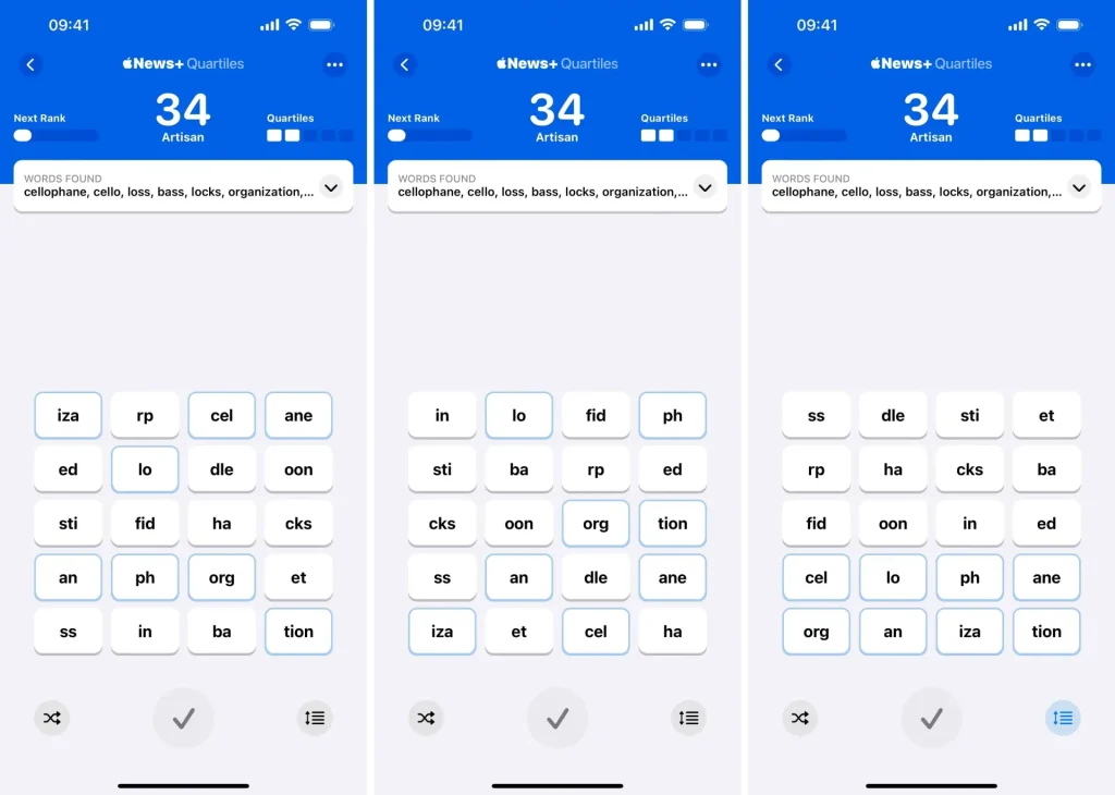 بازی فکری جدید به نام Quartiles برای iOS