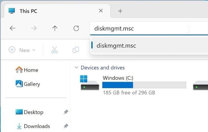 باز کردن مدیریت دیسک (Disk Management) در ویندوز ۱۱