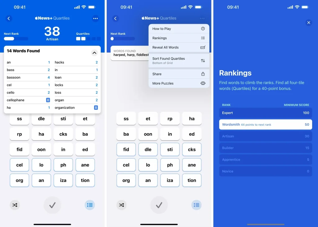 بازی فکری جدید به نام Quartiles برای iOS