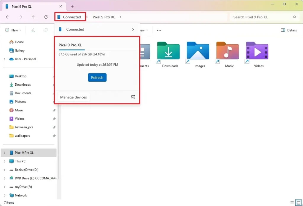 چگونه بدون کابل USB، حافظه اندروید خود را در windows 11 مرور کنیم؟
