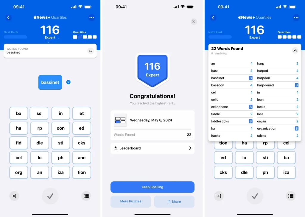 بازی فکری جدید به نام Quartiles برای iOS