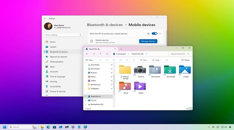 چگونه بدون کابل USB، حافظه اندروید خود را در windows 11 مرور کنیم؟