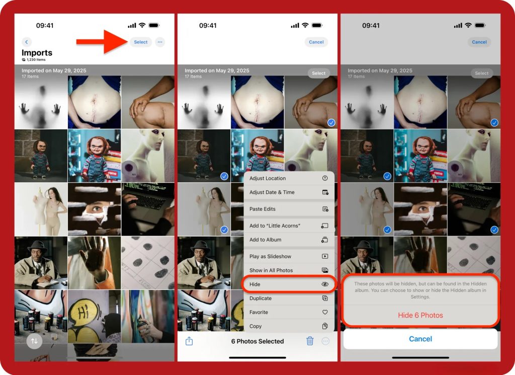 مخفی کردن عکسها و ویدیوها در آیفون یا آیپد