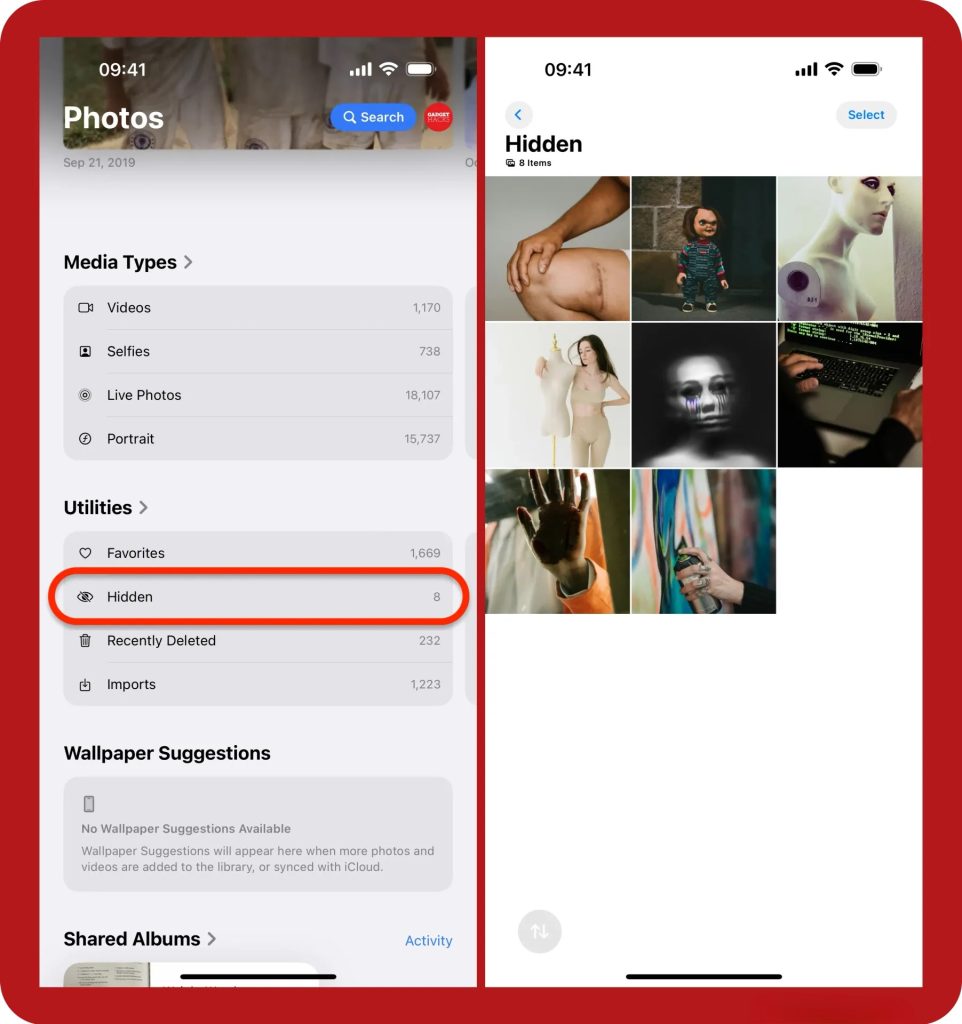 پیدا کردن آلبوم مخفی در آیفون یا آیپد