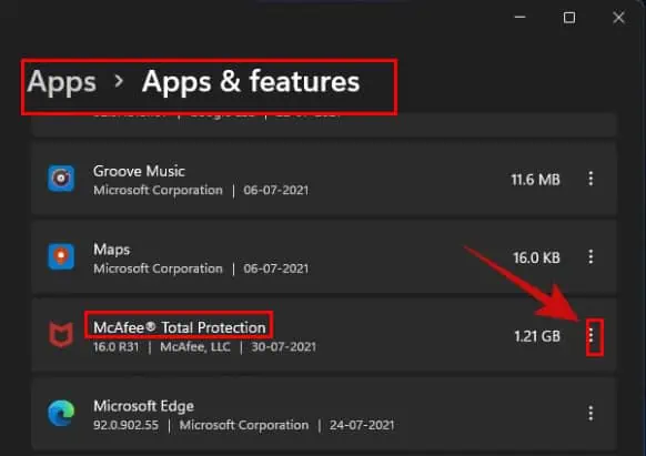 نحوه حذف McAfee از ویندوز ۱۱