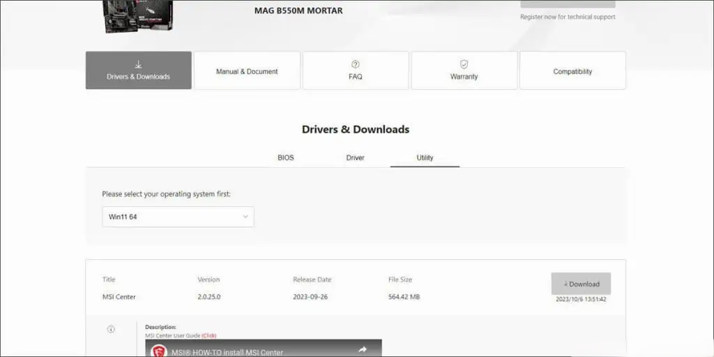 استفاده از MSI LiveUpdate