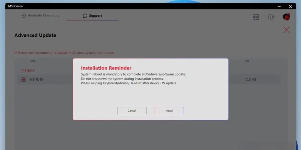 استفاده از MSI LiveUpdate
