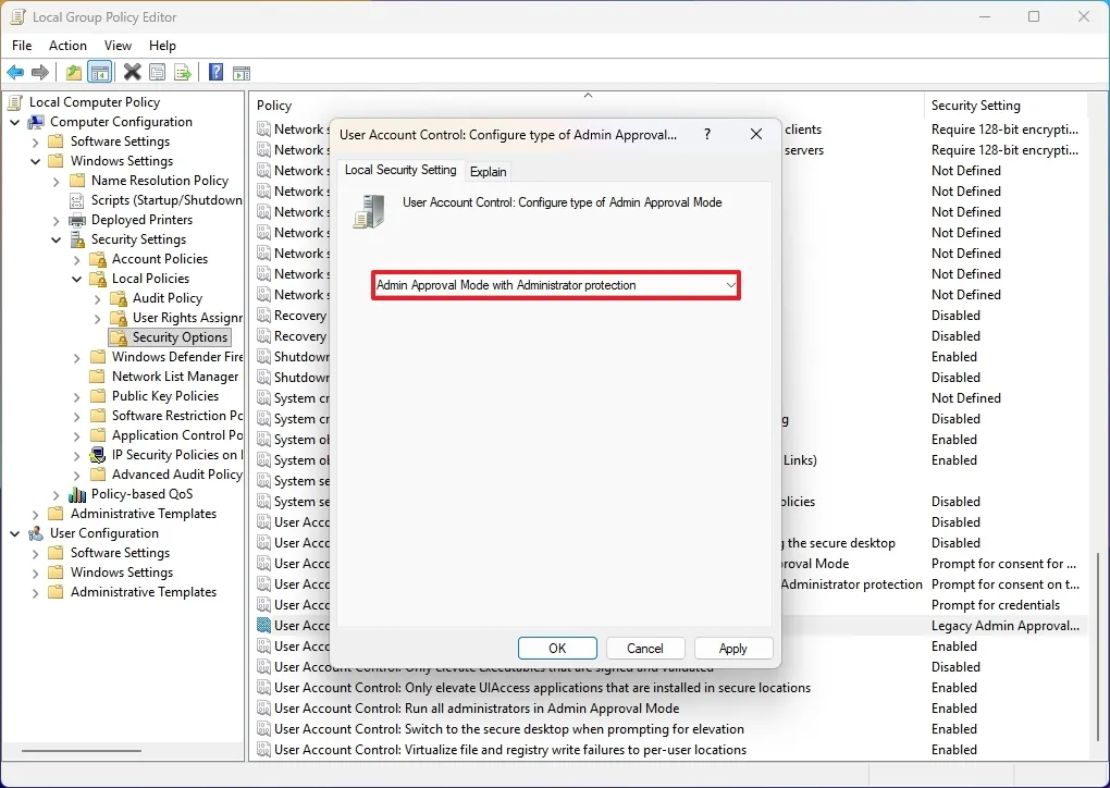 نحوه پیکربندی محافظت از مدیر با استفاده از Group Policy در ویندوز 11
