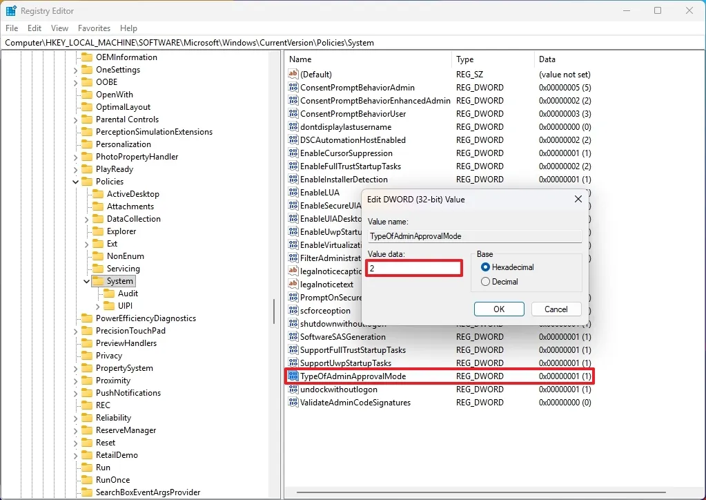 نحوه پیکربندی Administrator Protection با استفاده از رجیستری در ویندوز 11