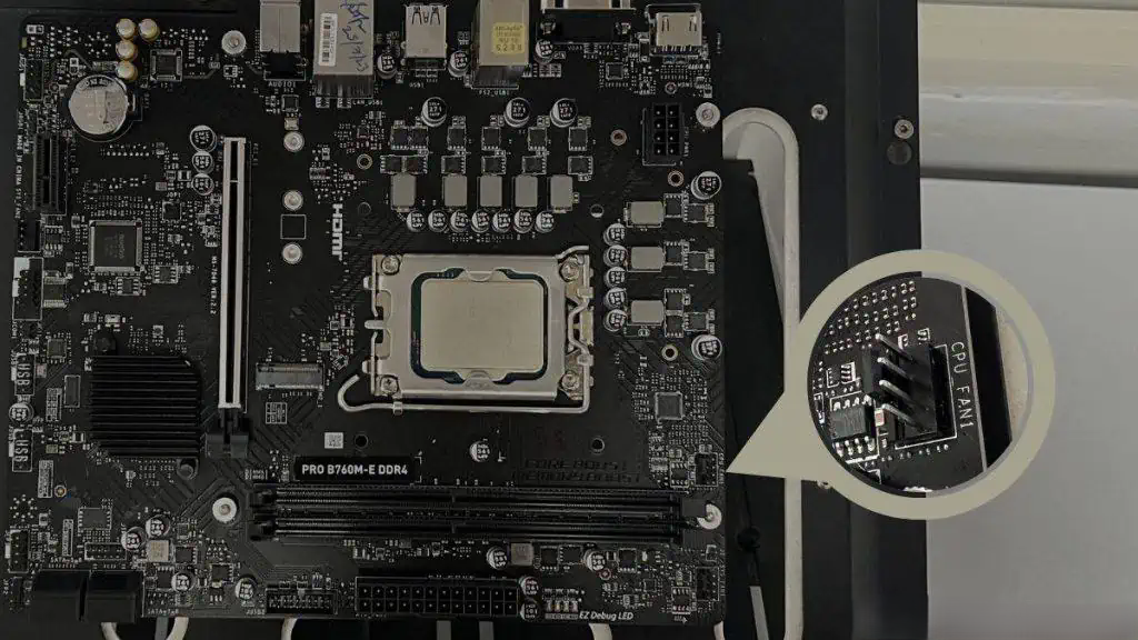 اتصال فن CPU به هدر مادربرد