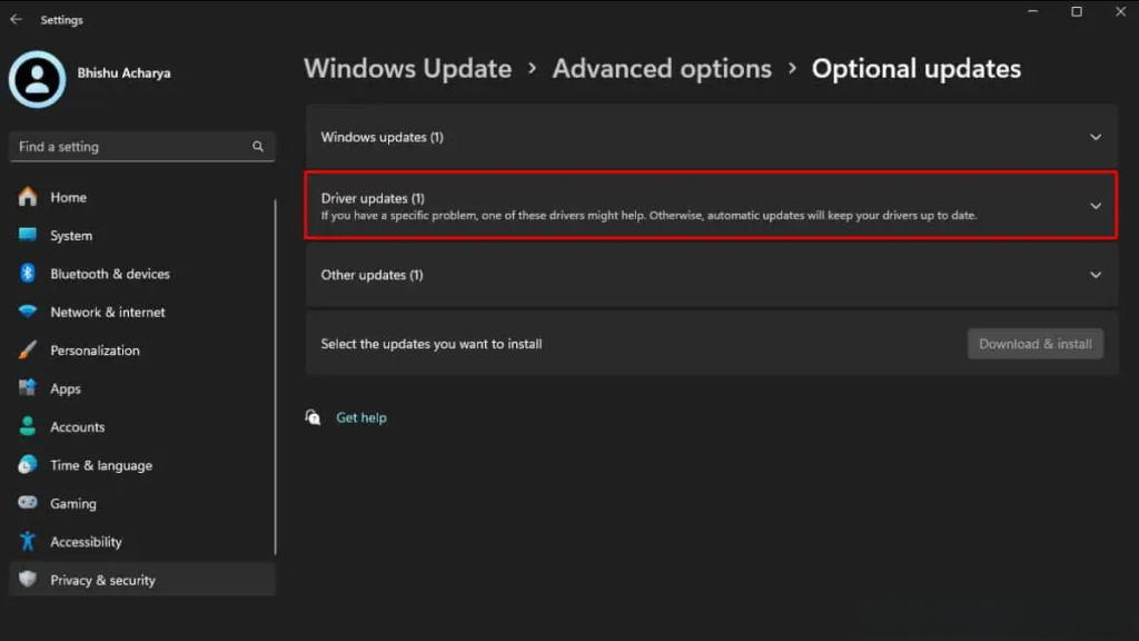 درایورهای گرافیک را به‌روزرسانی یا دوباره نصب کنید