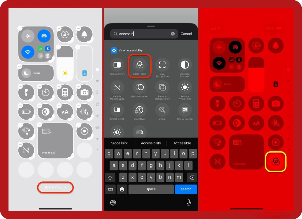 روش‌های سریع روشن و خاموش کردن فیلتر قرمز (Color Tint)