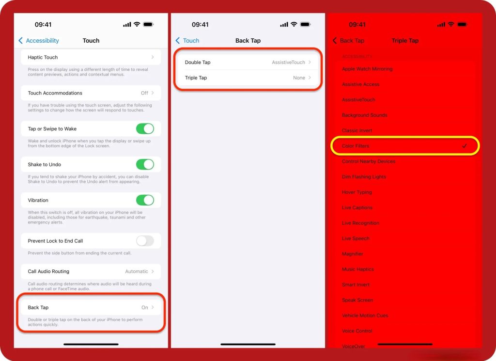 روش‌های سریع روشن و خاموش کردن فیلتر قرمز (Color Tint)