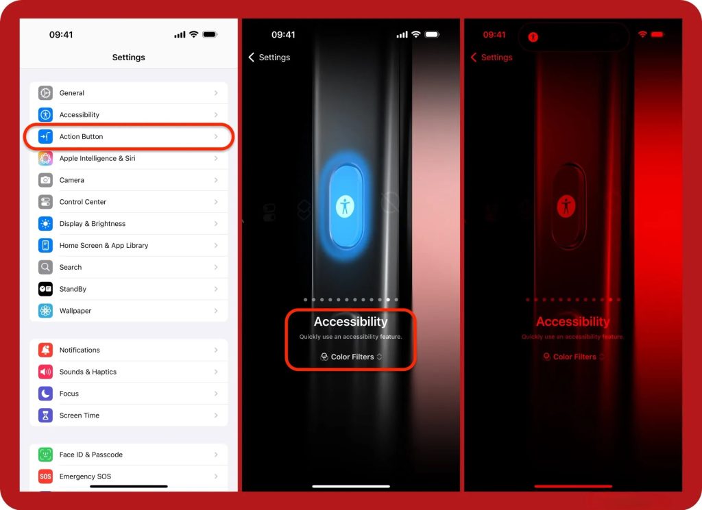 روش‌های سریع روشن و خاموش کردن فیلتر قرمز (Color Tint)