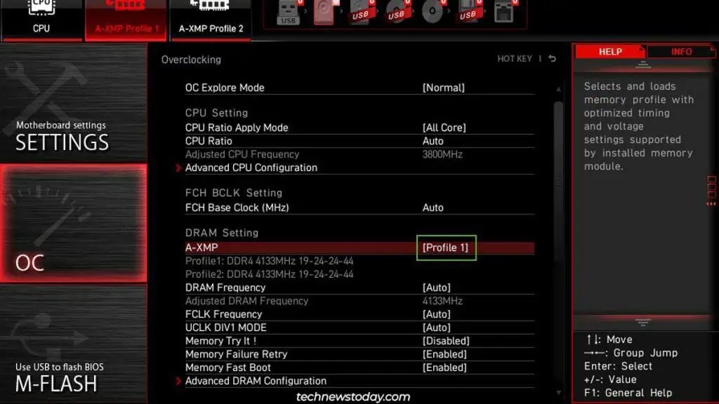 بررسی وضعیت XMP در BIOS