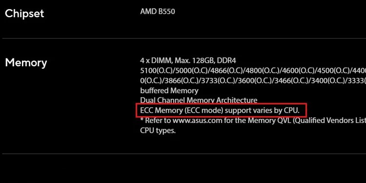 پشتیبانی از رم ECC (اجباری)